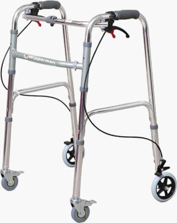 Turmed Hasta Tekerlekli Katlanır Walker 4 Tekerli Katlanır Frenli Yürüteç - Image 1