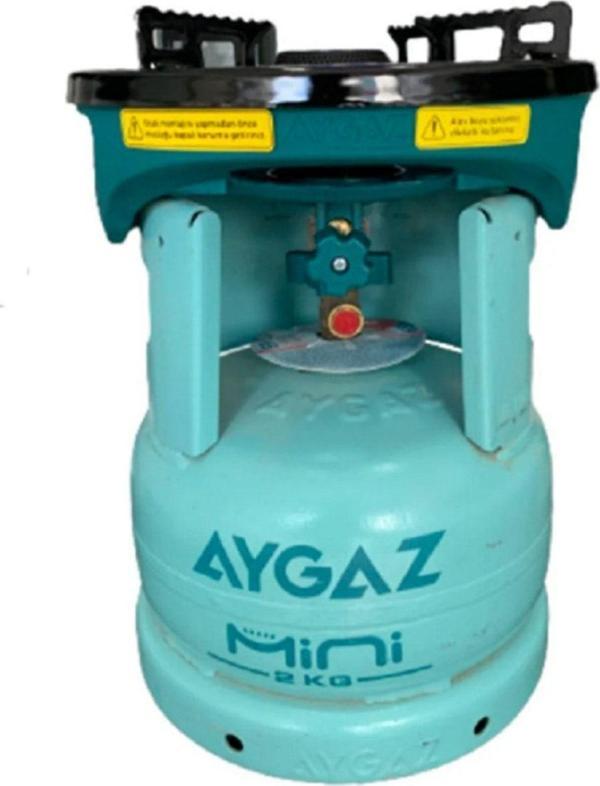 Aygaz Mini Ocak Yeşil Yeni- Barbekü Uyumlu Çakmaksız + Mini Tüp - Image 1