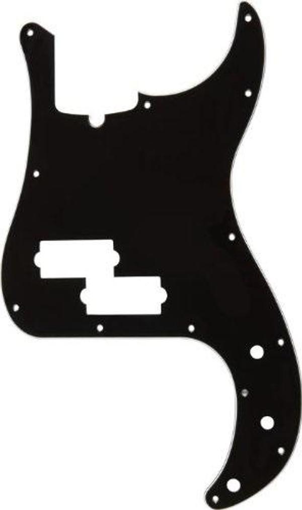 Fender Pickguard Precision Bass 13-Hole Mount with Truss Rod Notch Black 3-Ply Pickguard - Image 1