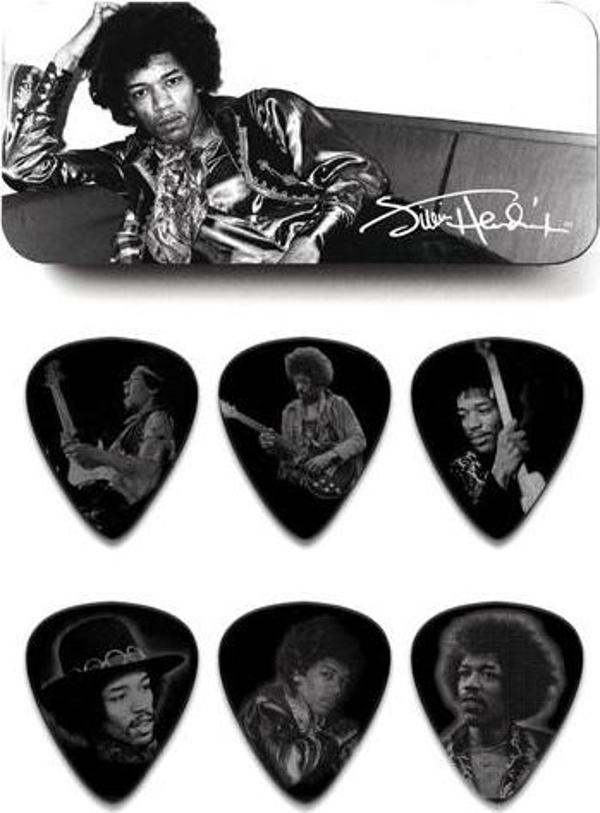 Jim Dunlop Jimi Hendrix Silver Portrait 6lı Pena Seti (Heavy) - Image 1
