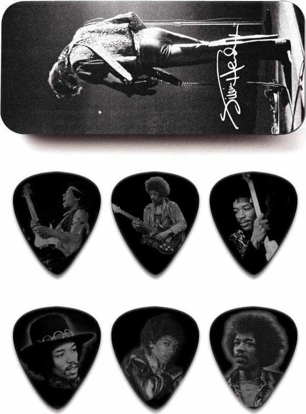 Jim Dunlop Jimi Hendrix Silver Portrait 6lı Pena Seti (Medium) - Image 1