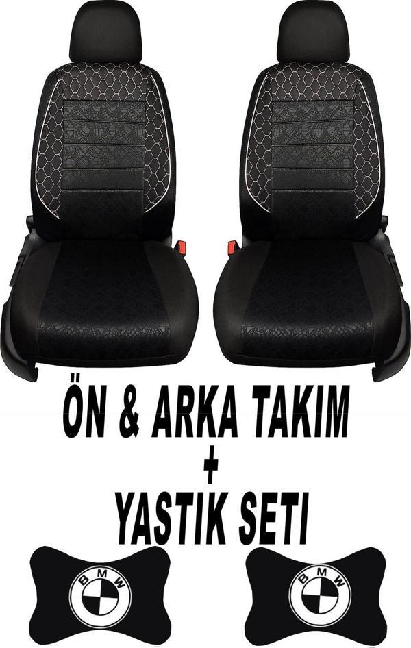 1Araba1Ev Oto Koltuk Kılıfı Bmw Ön Arka Takım + 2 Adet Boyun Yastığı Seti - Image 1