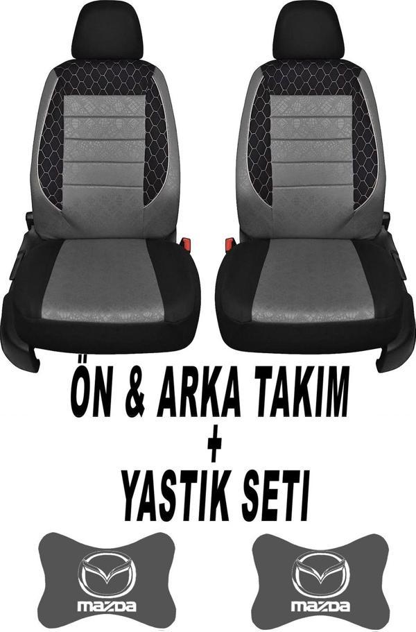 1Araba1Ev Oto Koltuk Kılıfı Mazda Ön Arka Takım + 2 Adet Boyun Yastığı Seti - Image 1