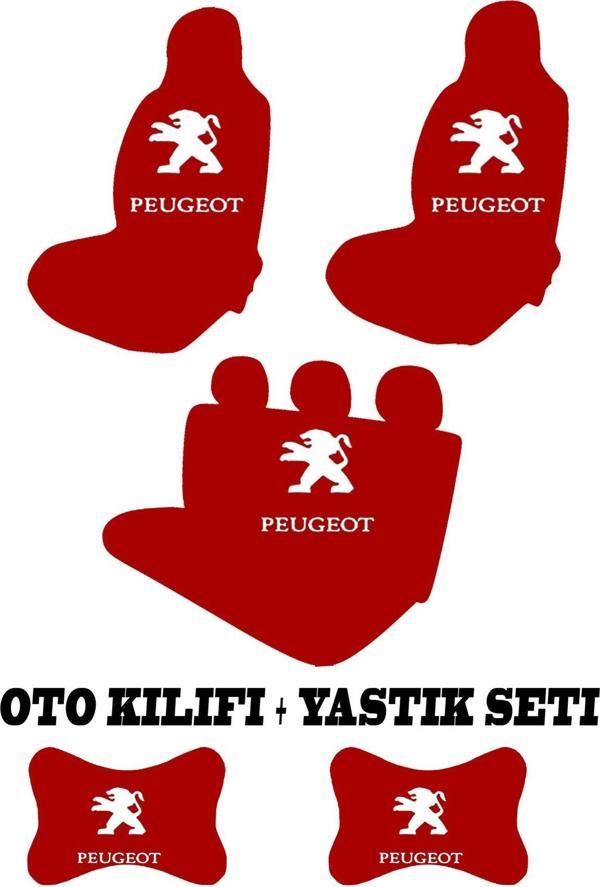 1Araba1Ev Peugeot Tüm Modellerle Uyumlu Oto Koltuk Kılıfı Ön Arka Takım + 2 Adet Boyun Yastığı Seti - Image 1
