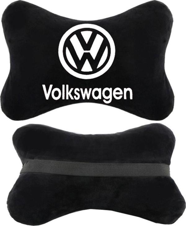 1Araba1Ev Volkswagen Golf Oto Oto Koltuk Boyun Yastığı Seyahat Yastık 2 Adet Siyah - Image 1