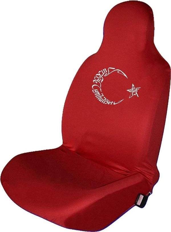 1Araba1Ev Ay Yıldız Logolu Tüm Araçlarla Uyumlu Oto Koltuk Kılıfı Ön Arka Takım - Image 1