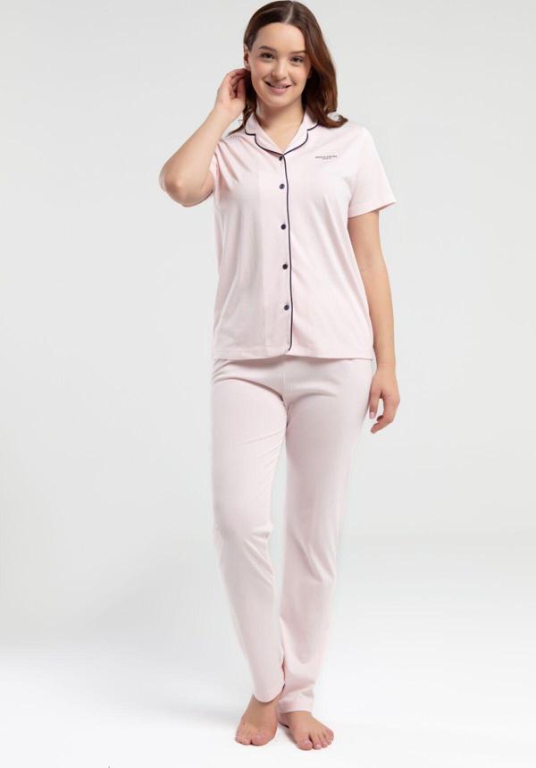 Pierre Cardin Kadın Turuncu Gömlek Pijama Takım - Image 1