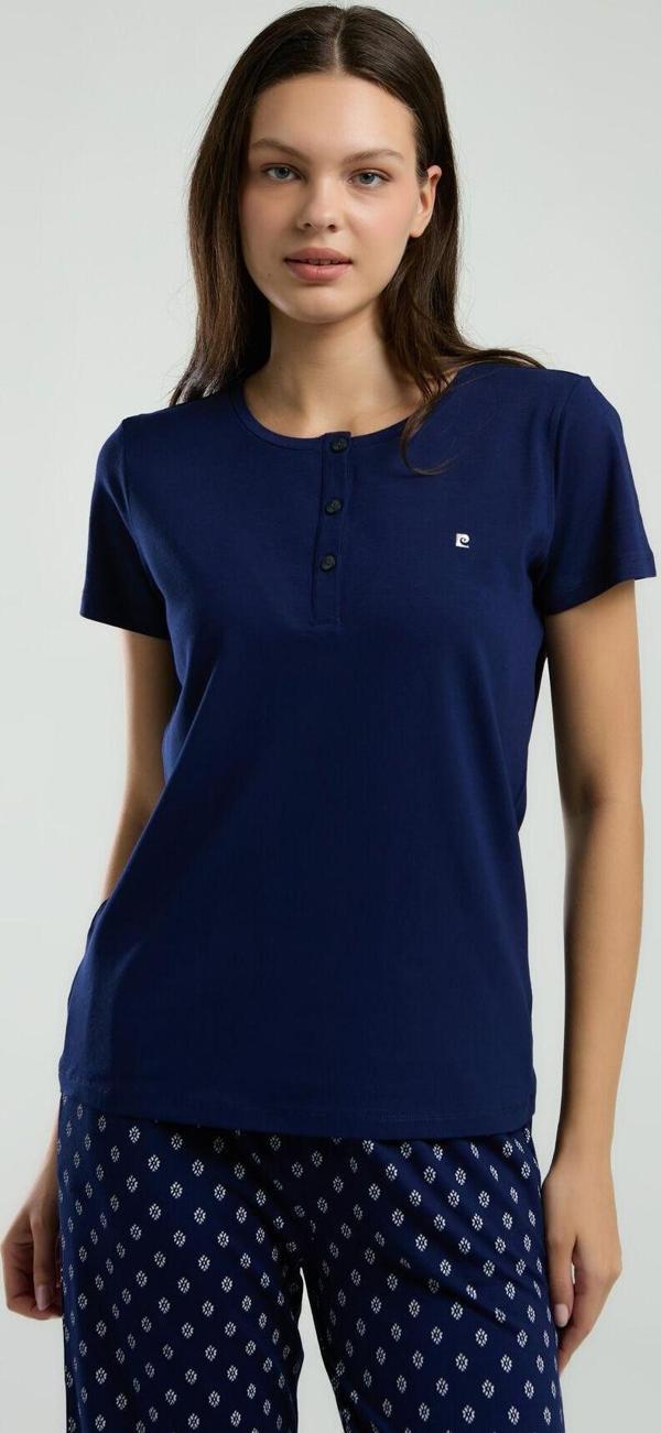 Pierre Cardin Kadın Lacivert Kısa Kol Pijama Takım - Image 1