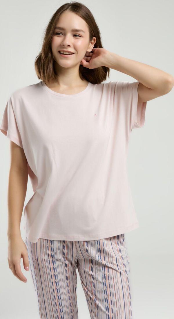 Pierre Cardin Kadın Pembe Kısa Kol Pijama Takım - Image 1