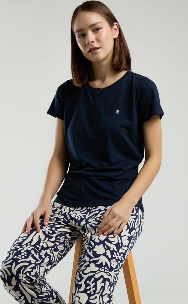 Pierre Cardin Kadın Lacivert Kısa Kol Pijama Takım - Image 1