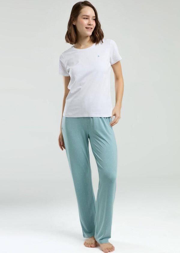 Pierre Cardin Kadın Beyaz Kısa Kol Pijama Takım - Image 1