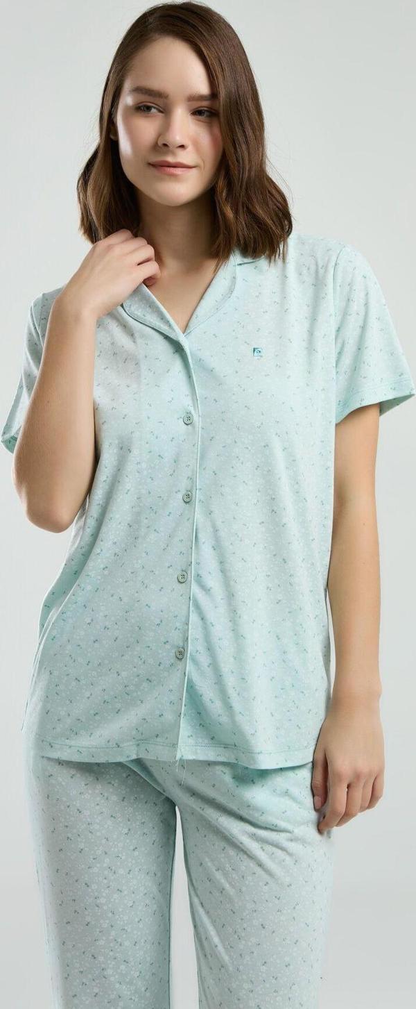 Pierre Cardin Kadın Yeşil Gömlek Pijama Takım - Image 1