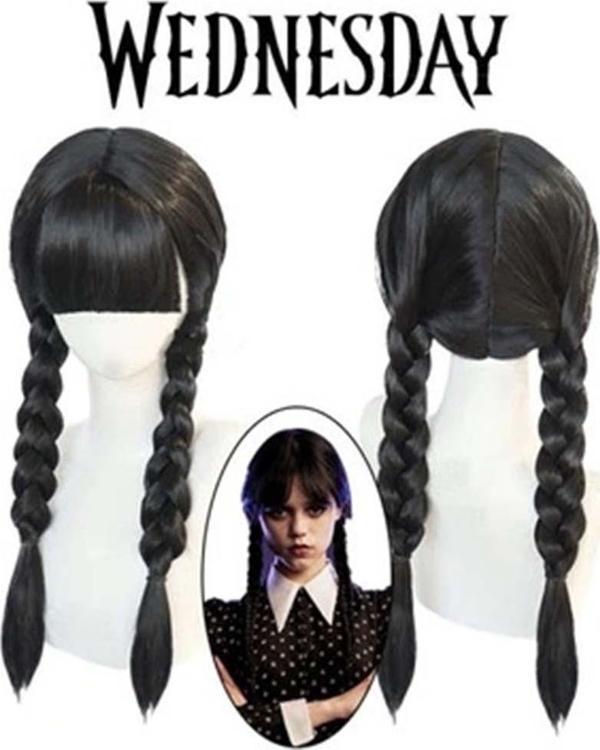 Nessi World  Wednesday Siyah Örgülü Peruk - Image 1