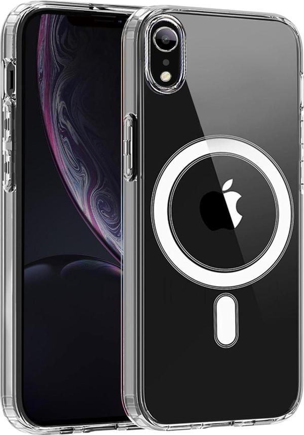 iPhone XR Uyumlu Kamera Korumalı Magsafe Wireless Şarj Özellikli Şeffaf Silikon Kılıf - Image 1