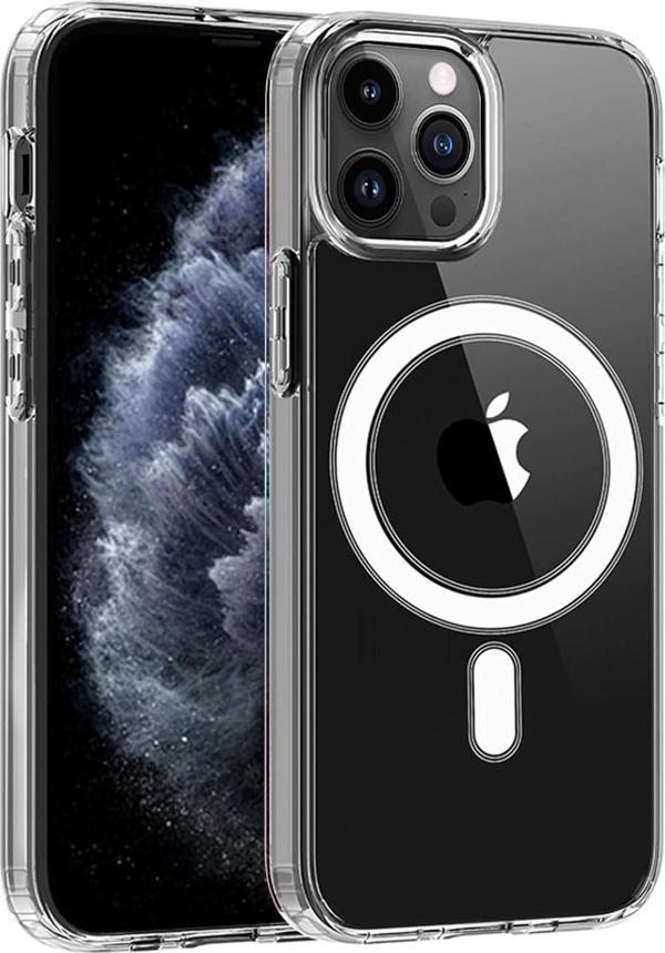iPhone 11 Pro Uyumlu Kamera Korumalı Magsafe Wireless Şarj Özellikli Şeffaf Silikon Kılıf - Image 1