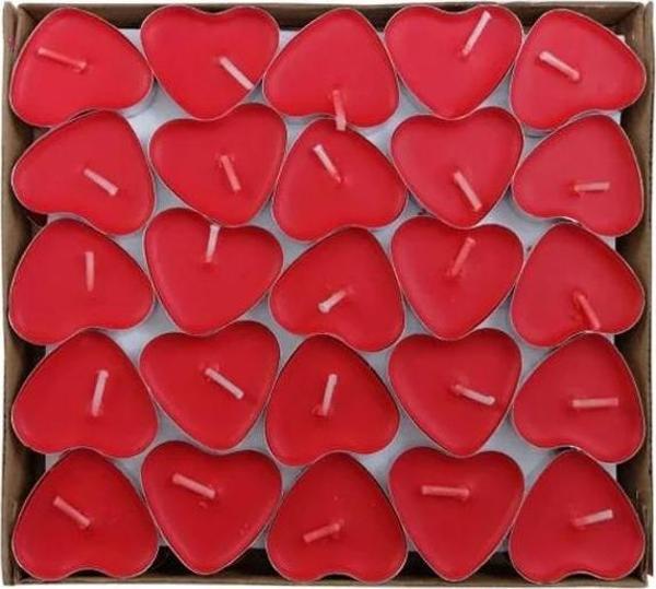 Büro Ev Ofis Dekoru için Kalpli 50ADET Tealight Stil Süsleme Mumu Seti - Image 1