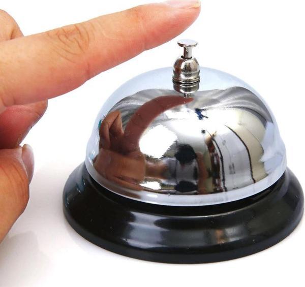 Büro Ev Ofis Dekoru için Silver Metal Resepsiyon Zili - Image 1