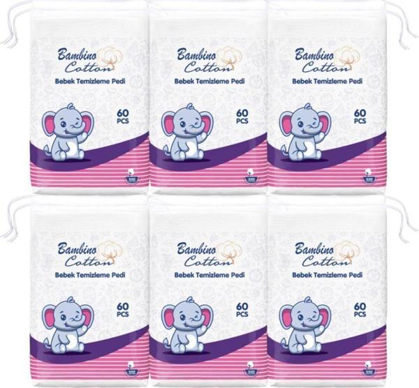 Bambino Cotton Bebek Temizleme Pamuğu 60'Lı X 6 Adet - Image 1