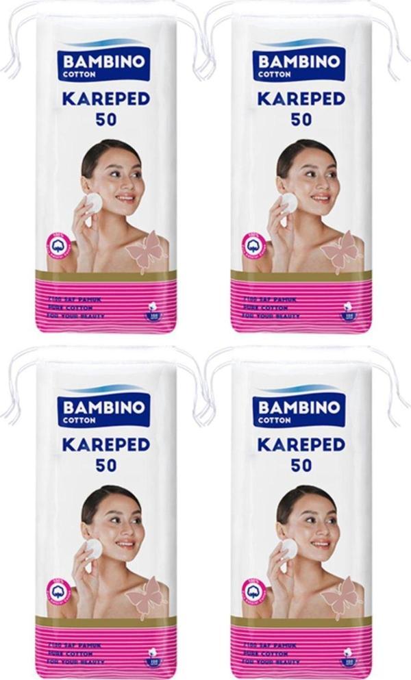 Bambino Cotton Kare Makyaj Temizleme Pedi 50'Li X 4 - Image 1