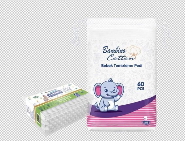 Bambino Cotton Bebek Temizleme Pamuğu 60 Lı Emniyetli Bebe Kulak Çubuğu X1 - Image 1