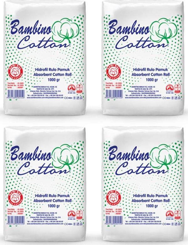 Bambino Cotton Hidrofil Rulo Pamuk 1000Gr X 4 - Image 1