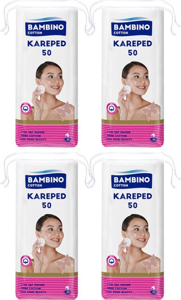 Bambino Cotton Kare Makyaj Temizleme Pamuğu 50Li X 4 - Image 1