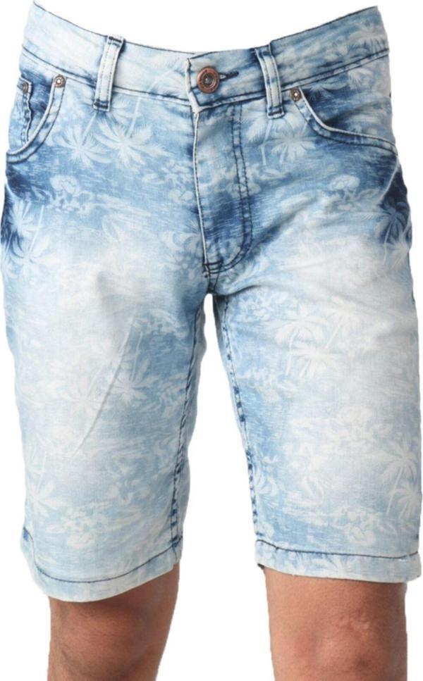 Viking'S Line Erkek Mavi Denim Palmiye Desenli Şort - Image 1