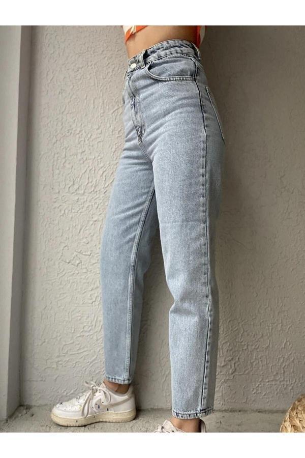 Viking'S Line Mom Jean Kar Yıkama Yüksek Bel Likralı Kot Jean Pantolon - Image 1