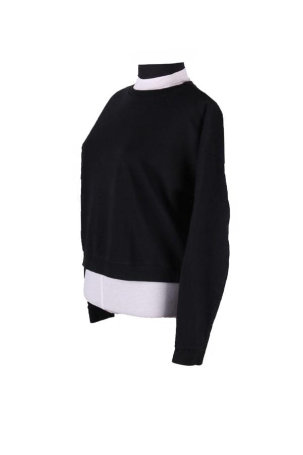 Viking'S Line Trend Giyim Swetshort Düz Siyah - Image 1