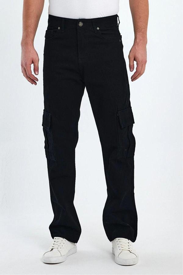 Viking'S Line Erkek Siyah Kargo Cepli Baggy Jean - Image 1
