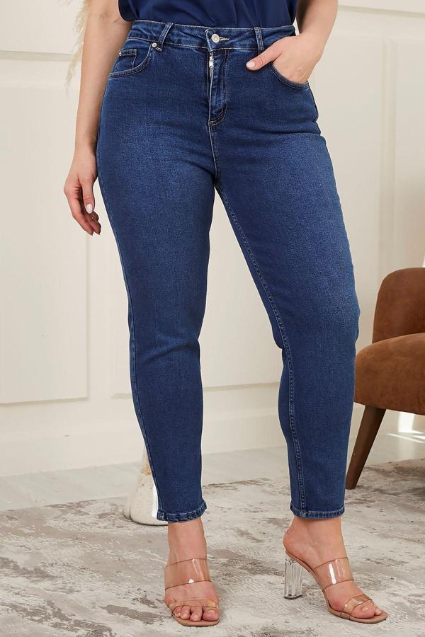Butik Büyük Beden Mom Jeans Kot Pantolon - Image 1