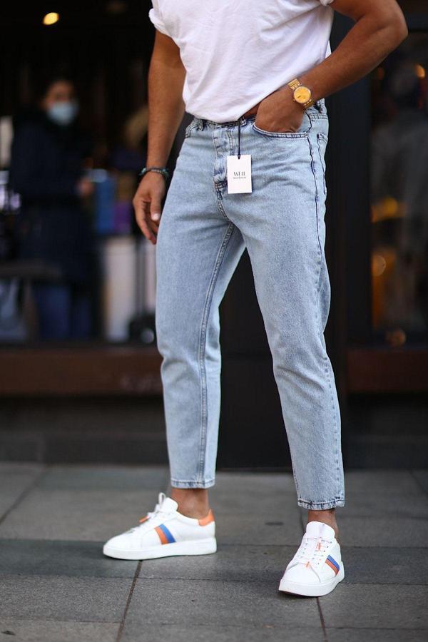 No61 Man Boyfriend Rahat Kalıp Asit Yıkamalı Kot Pantolon - Image 1