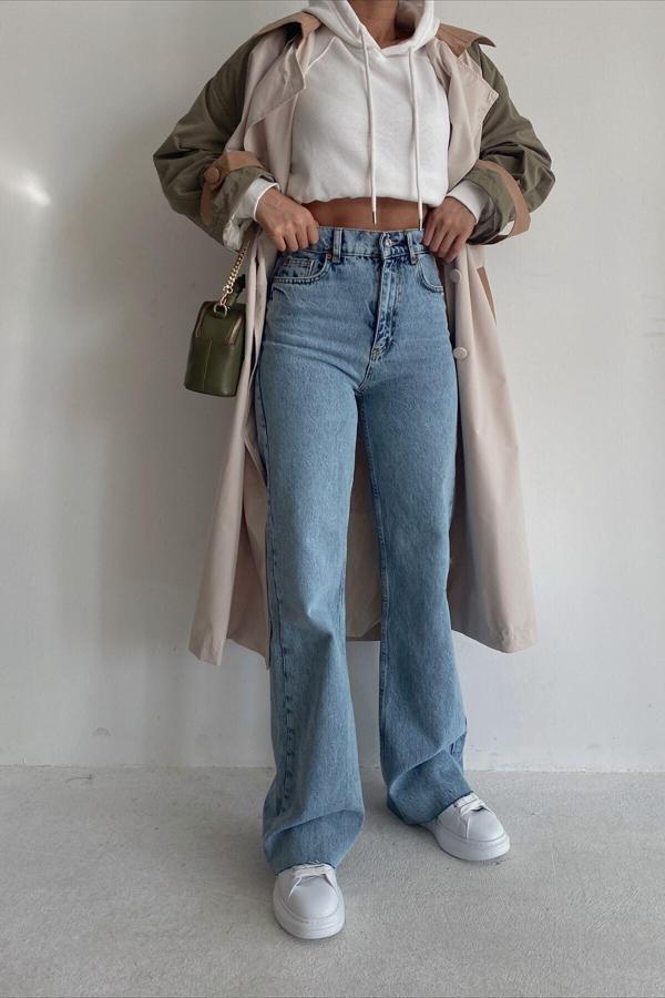 Cıqulata Ekstra Yüksek Bel Mavi Jean - Image 1