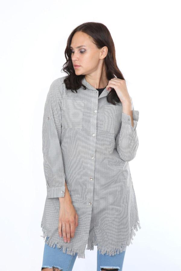 Viking'S Line Kadın Gri Çizgili Tunik - Image 1