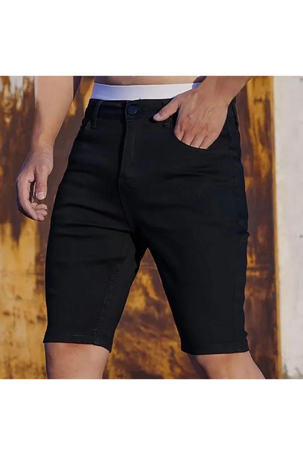 Kaizer Denim Erkek Siyah Baggy Şort - Image 1
