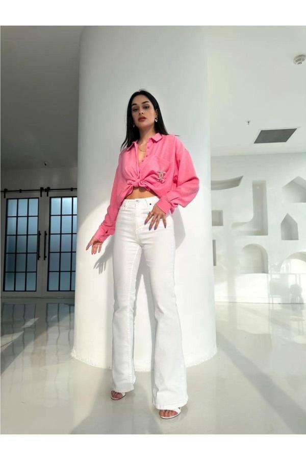 Viking'S Line Krem Ispanyol Paça Jean - Image 1