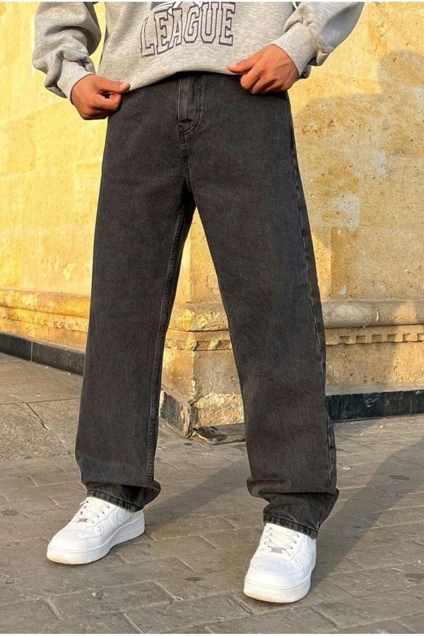 Butik Karaca Erkek Baggy Fly Loose Fit Jeansi Kemer Arkası Lastikli Kot Pantolon - Image 1
