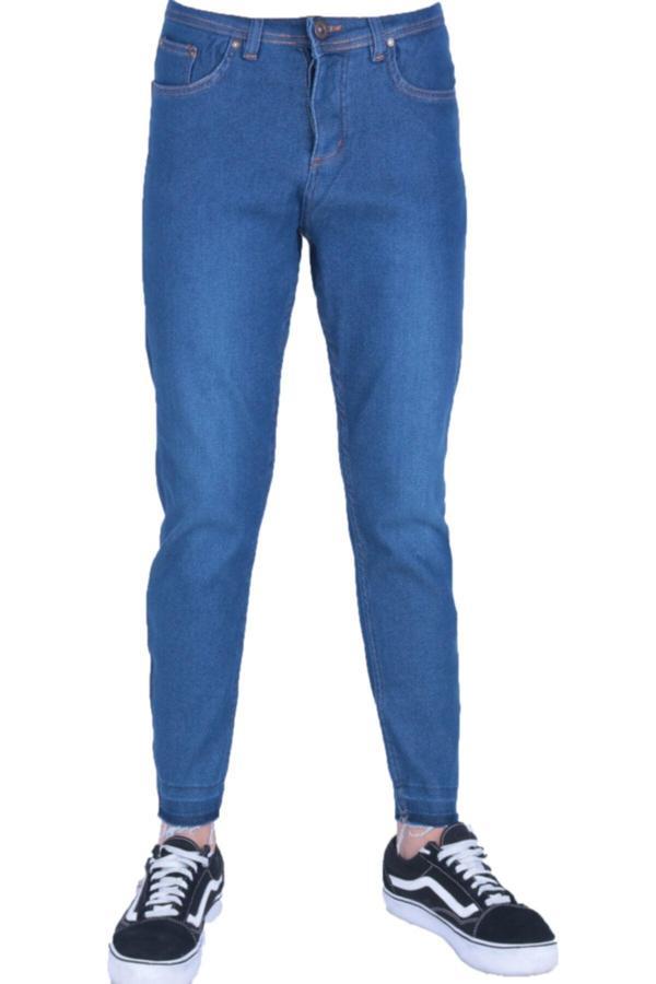 Viking'S Line Erkek Örme Denim Trend Giyim Spor Jeans Mavi Örme Kot - Image 1