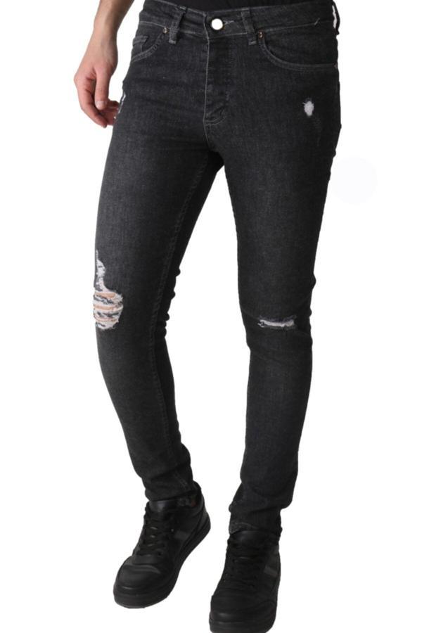 Viking'S Line Erkek Denim Pantolon Lzr Işlmli Trend Siyah - Image 1