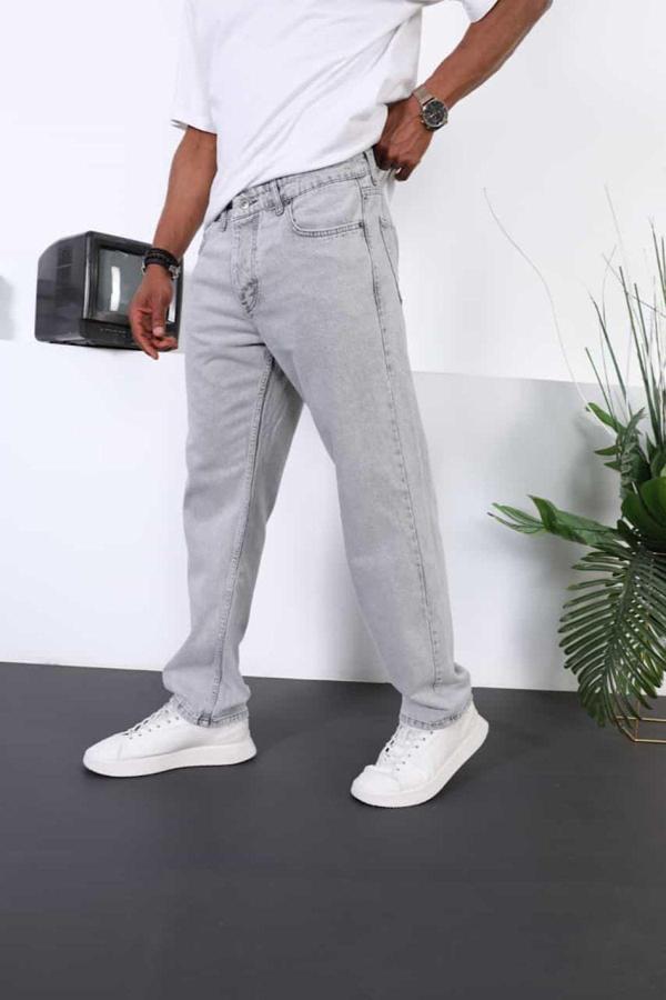 No61 Man Baggy Rahat Gri Renk Kot Pantolon - Image 1
