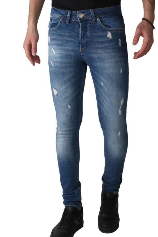 Viking'S Line Erkek Denim Lzr Işlemli 15 Ons Trend Mavi - Image 1
