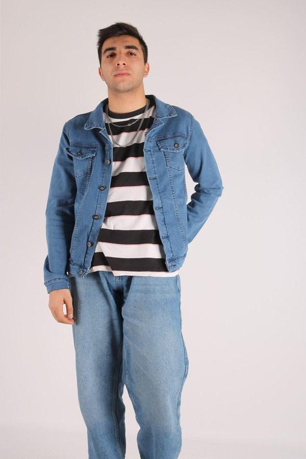 Viking'S Line Erkek Mavi Kot Ceket - Image 1