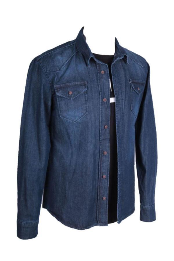 Viking'S Line Erkek Denim Mavi Spor Gömlek - Image 1