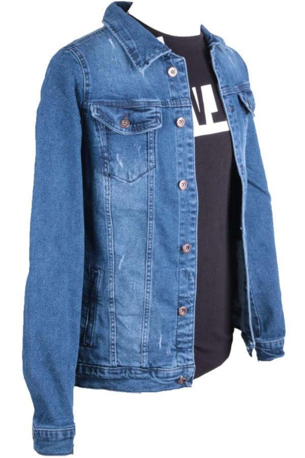 Viking'S Line Erkek Kot Ceket Trend Giyim Denim Mont - Image 1