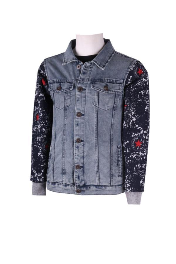 Viking'S Line Erkek Denim Mont Yıldız Baskılı Kot Ceket - Image 1