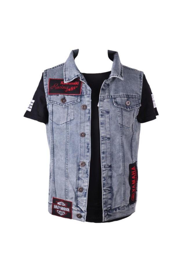 Viking'S Line Vikings Jeans Erkek Denim Armalı Kot Yelek 83560 - Image 1