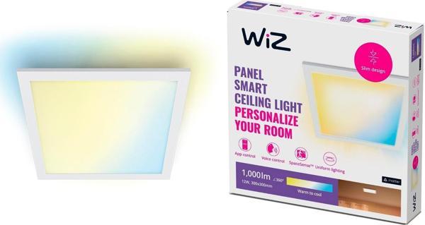 Wiz Beyaz Akıllı Sıva Üstü Sarı-Beyaz Ambiyans Kare Panel Tavan Armatürü 12W - Image 1