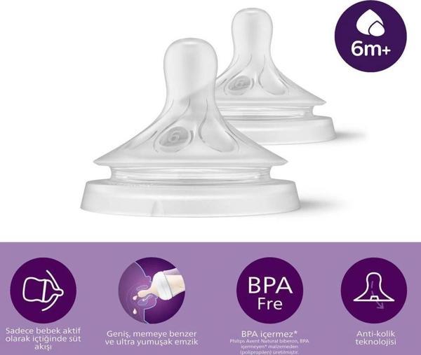Nessiworld    Avent Doğal Tepkili Natural Response 2'Li Biberon Emziği No:6 6+ Ay - Image 1