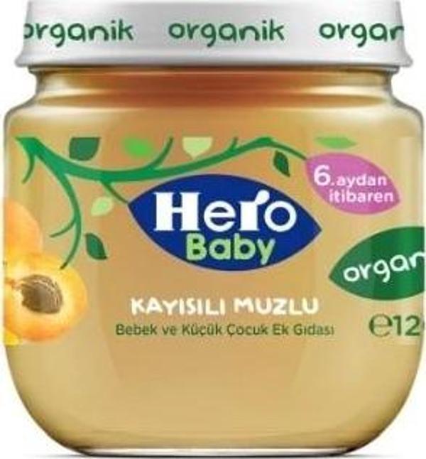 Nessiworld Hero Baby Organik Kayısı Muz Püresi Kavanoz Mama 120 Gr - Image 1