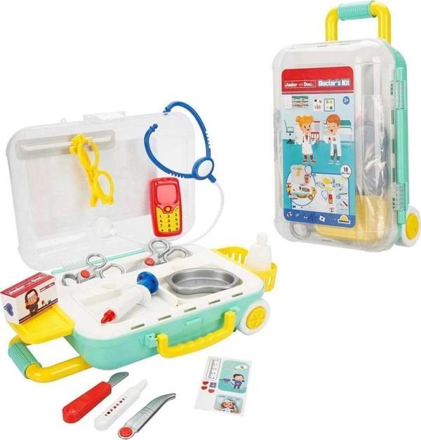 Nessiworld Junior Doc. Çekçekli Bavul Doktor Seti 18 Parça - Image 1